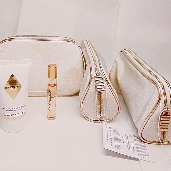 Boucheron Handbags - Boucheron Paris Cosmetics Bag Place Vendome Parfums Cream Luxurious New